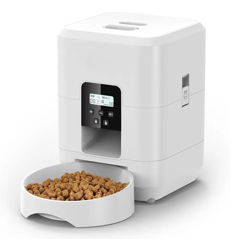 Automatic Smart Pet Feeder – Timed Cat & Dog Food Dispenser with Slow-Feed Bowl