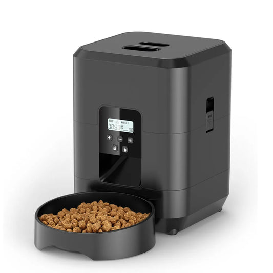 Automatic Smart Pet Feeder – Timed Cat & Dog Food Dispenser with Slow-Feed Bowl