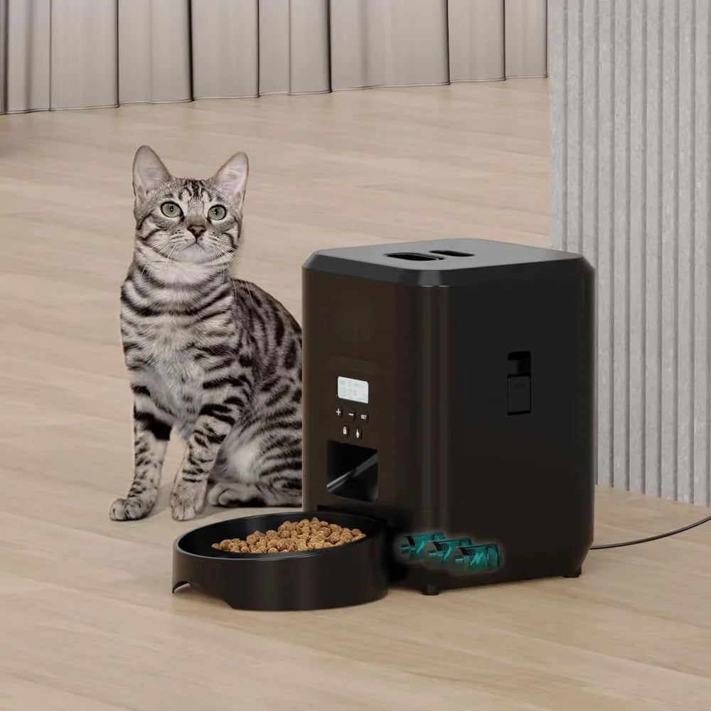 Automatic Smart Pet Feeder – Timed Cat & Dog Food Dispenser with Slow-Feed Bowl