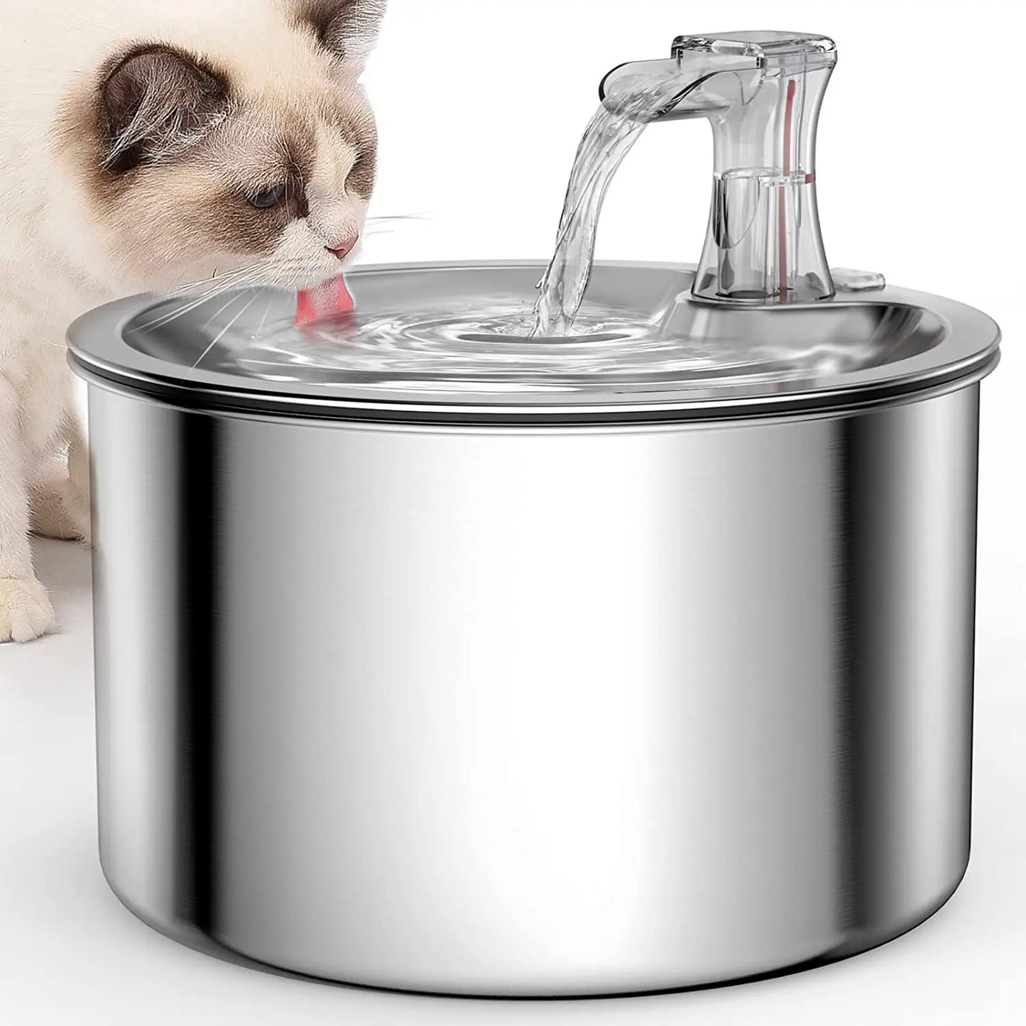 2L Automatic Pet Water Fountain – Full Stainless Steel Pet Water Dispenser with Float Indicator